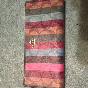 Coach Multicolor Striped Wallet